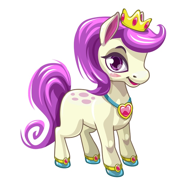 Piccola principessa di pony carino cartone animato