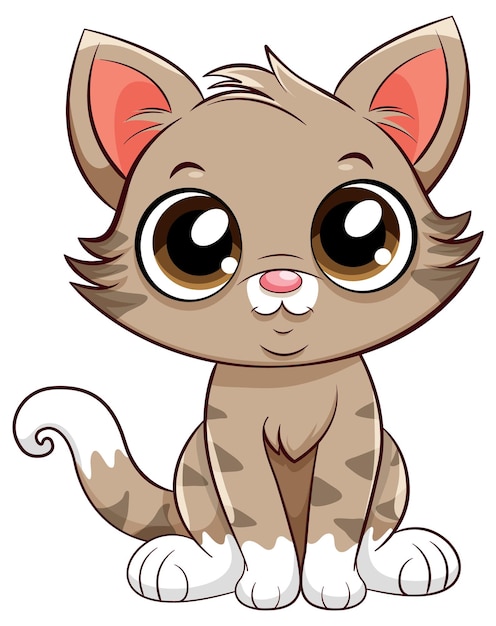 Little Cute Cat Cartoon Character