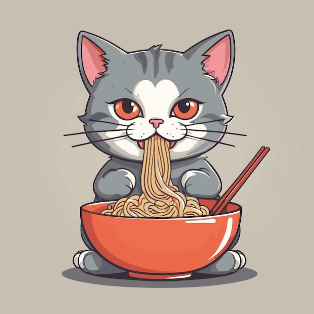 Vector little cute cat cartoon character