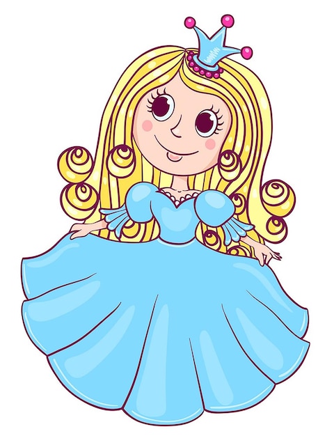 Little cute princess blue vector