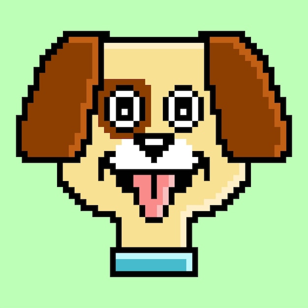 Вектор Маленькая собачка красочная пиксельная иллюстрация