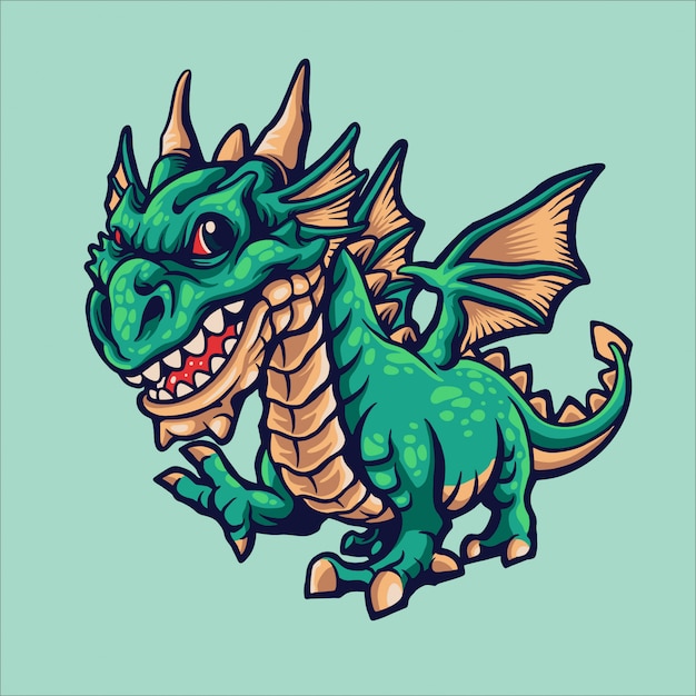 Little dragon cartoon illustration