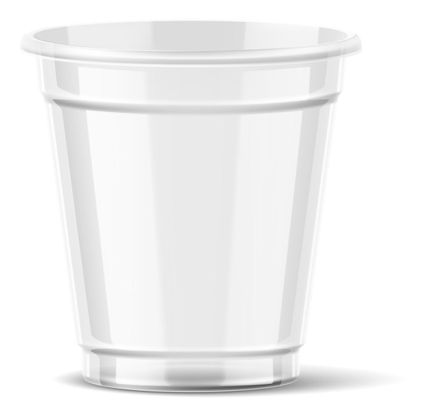 Little drink cup mockup. realistic plastic container for takeaway beverage isolated on white background