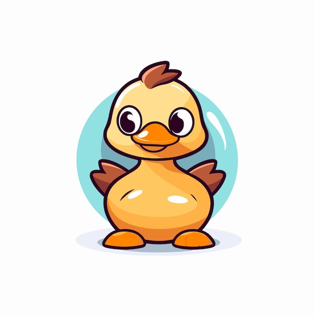 Little duck cartoon on white background illustration design