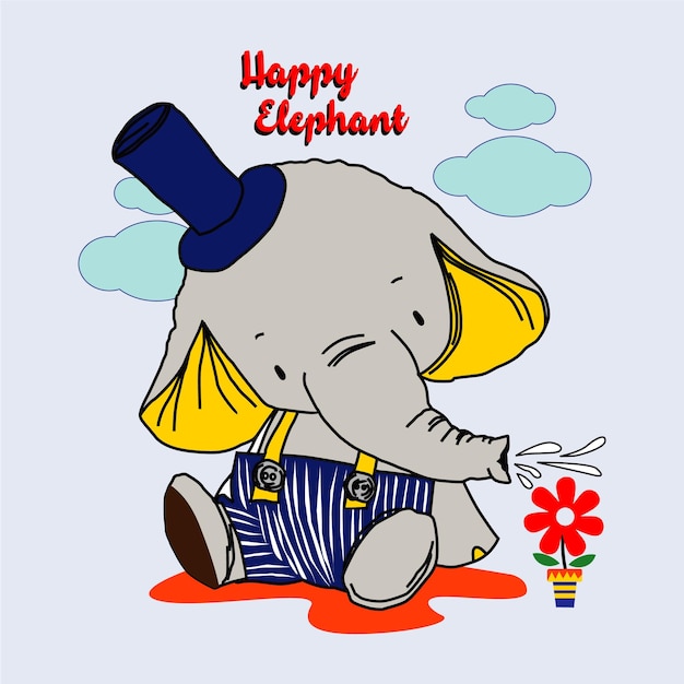 little elephant design cartoon vector illustration