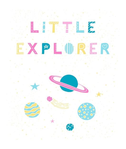 Vector little explorer poster