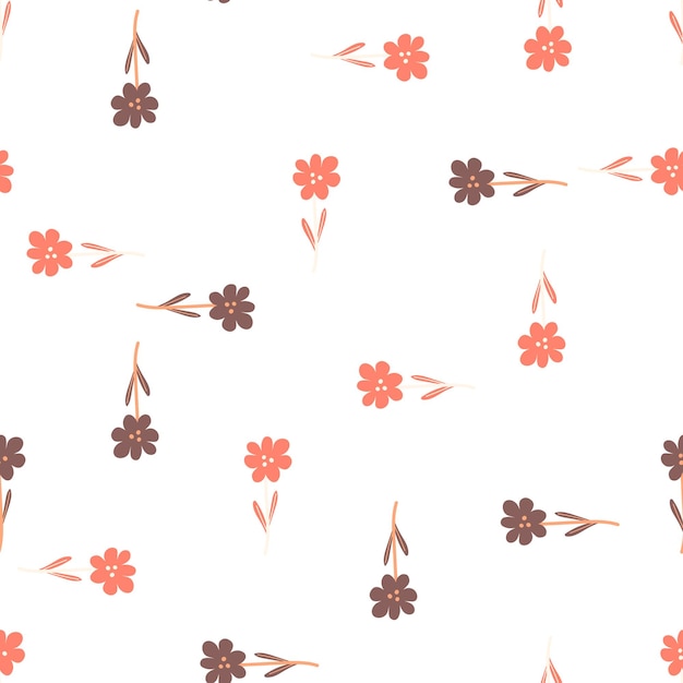 Little flower seamless pattern in naive art style decorative floral ornament wallpaper