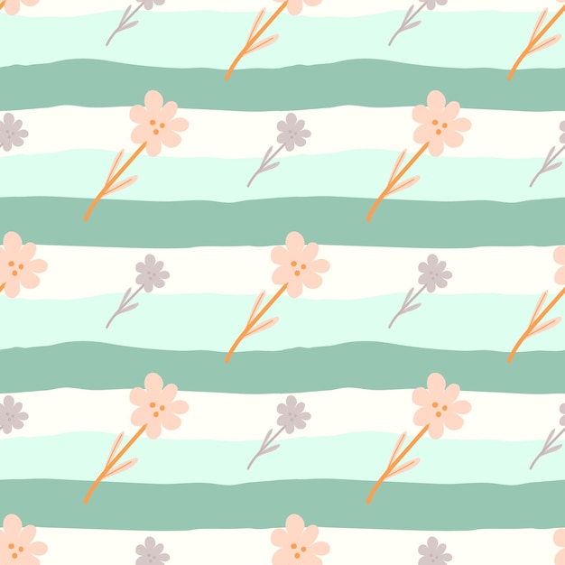 Little flower seamless pattern in naive art style Decorative floral ornament wallpaper