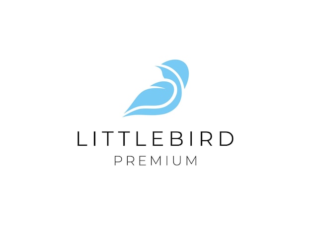 Little flying bird logo design template