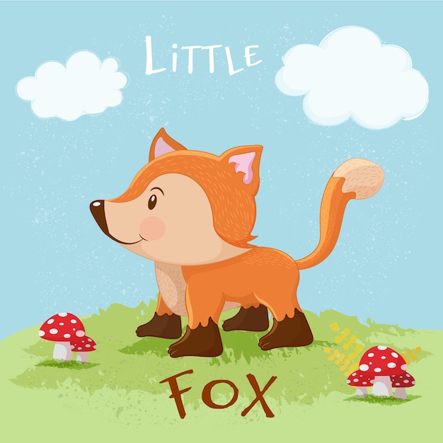 Vector little fox background