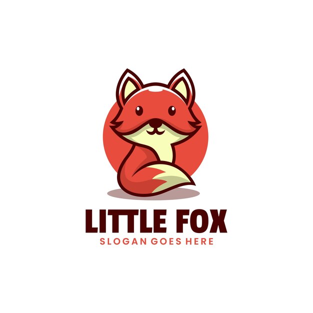 Little fox logo design mascot illustration cartoon