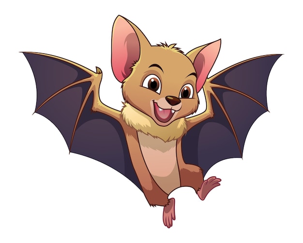 Little Fruit Bat Cartoon Animal Illustration