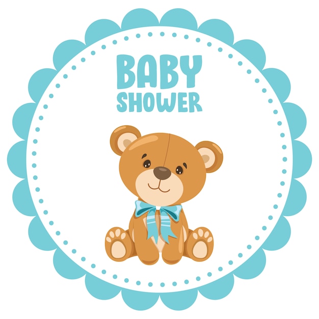 Vector little funny teddy bear cartoon