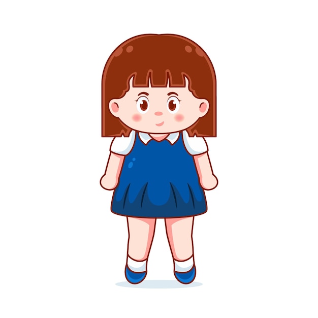 ベクトル 小さな女の子のキャラクターデザインテンプレート