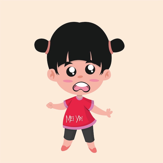 Vector little girl character design