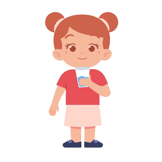 Little girl character. Elementary School Kids Wearing Uniform Illustration