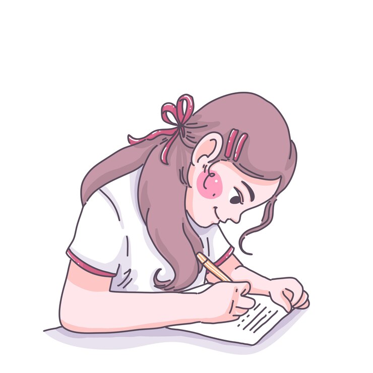 Little girl doing homework
