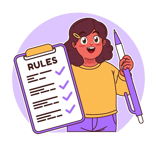 A little girl explains the rules