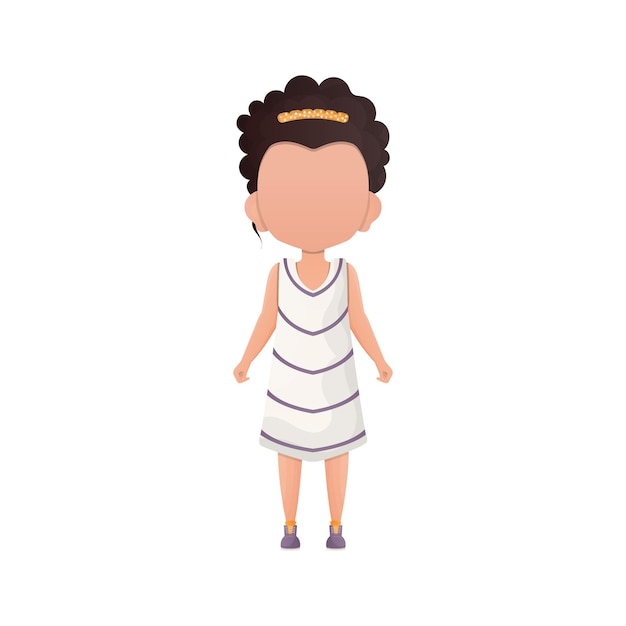 Little girl in full growth isolated vector