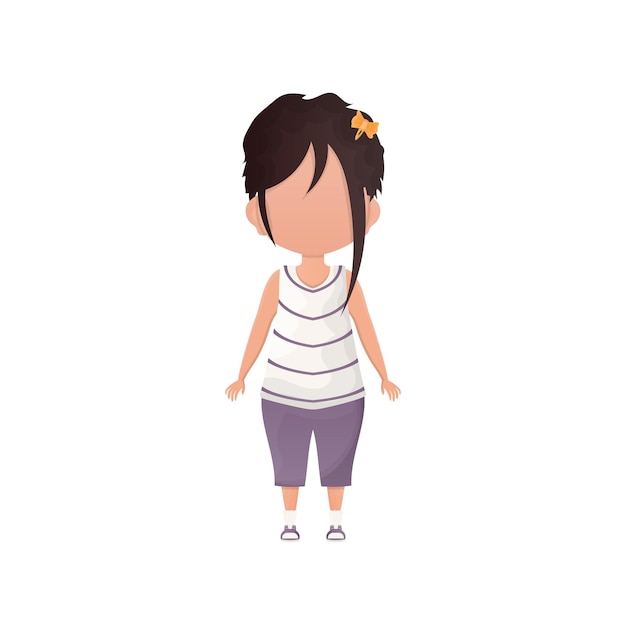 little girl in full growth isolated vector