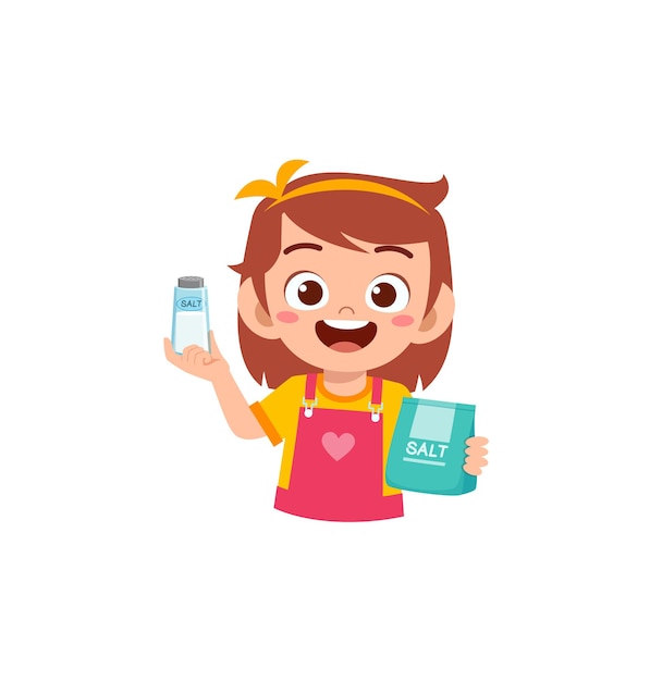 Little girl holding fresh sea salt for ad