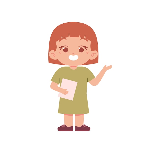 Vector little girl kids illustration