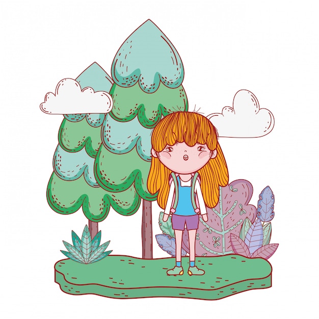 Little girl in the landscape