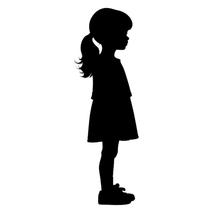 Vector 白の小さな女の子のシルエット
