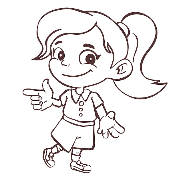 Little girl symbol shows gesture class, cool