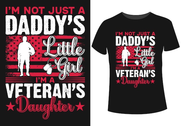 Little girl veteran's daughter t-shirt design