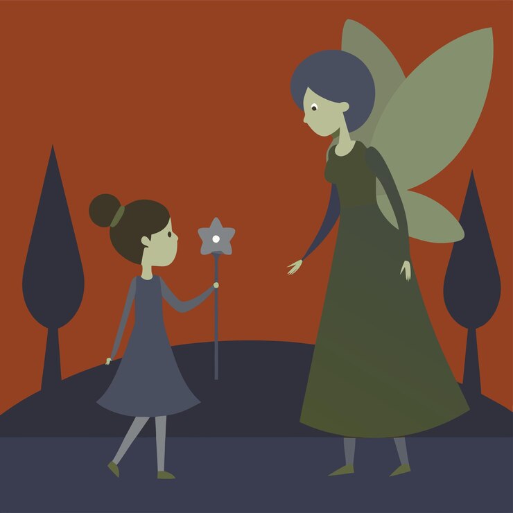 Vector a little girl with a star that says quot a little girl quot