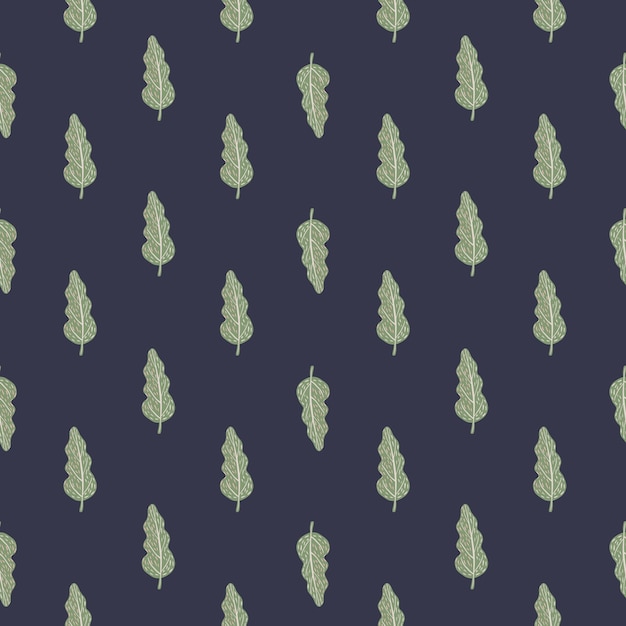 Vector little green leafs seamless pattern.