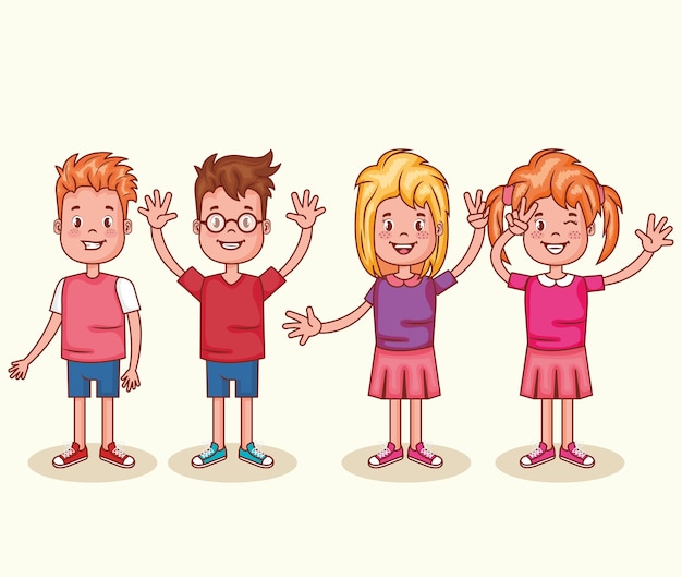 Little happy kids avatars characters