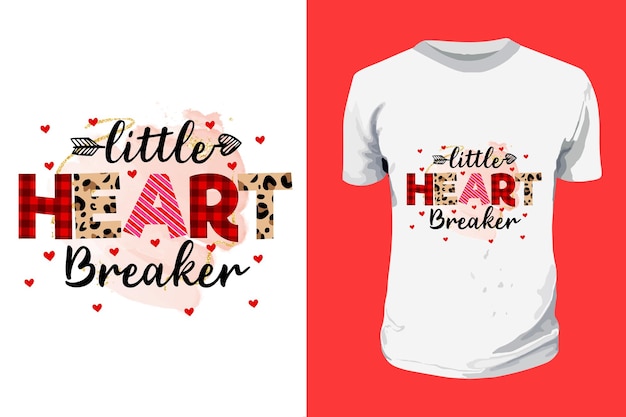 Little Heart Breaker Sublimatie Valentijnsdag typografie citaten ontwerpen romantische belettering van liefde