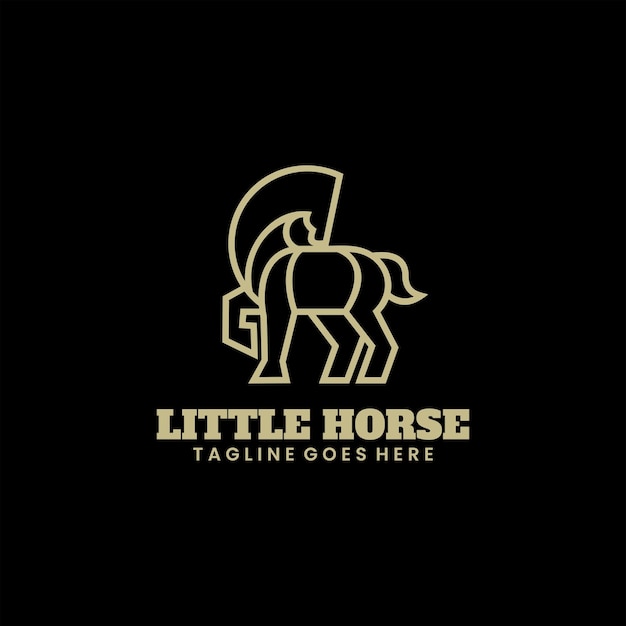 Little horse logo design line art