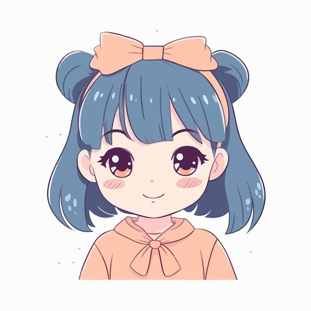 Isolated head of an anime character girl Vector Image