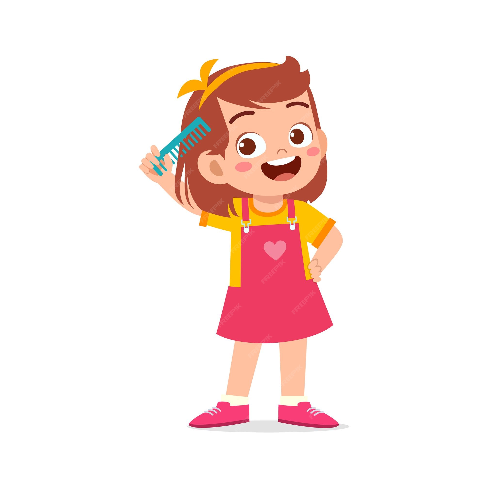 Se brosser les cheveux clipart school