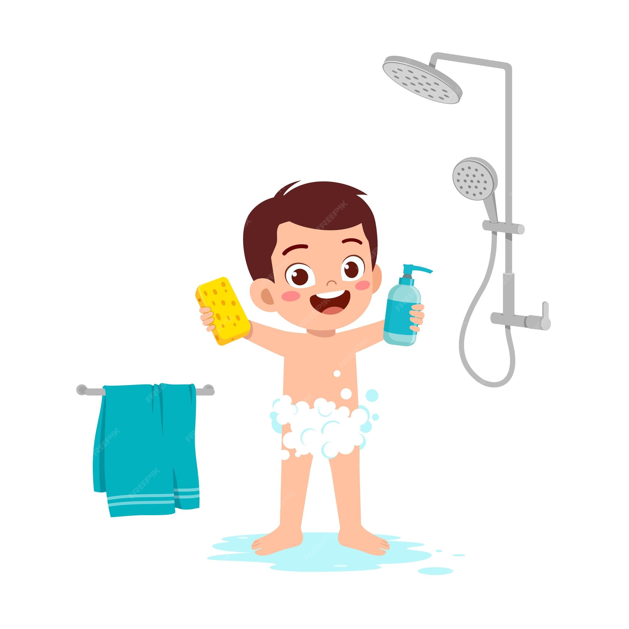 to take a shower clipart