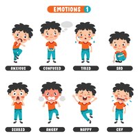 Little kid with different emotions