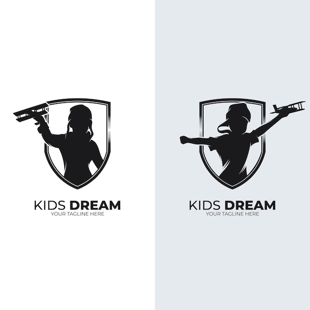 Маленькие дети мечтают дизайн логотипа вдохновение