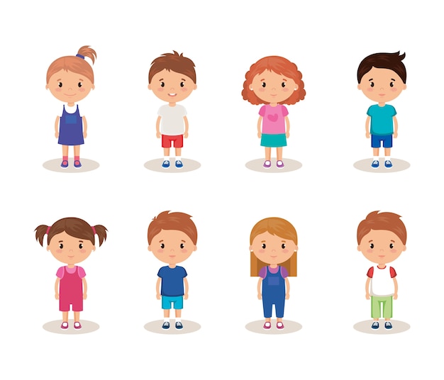 Vector little kids friendly characters vector illustration design