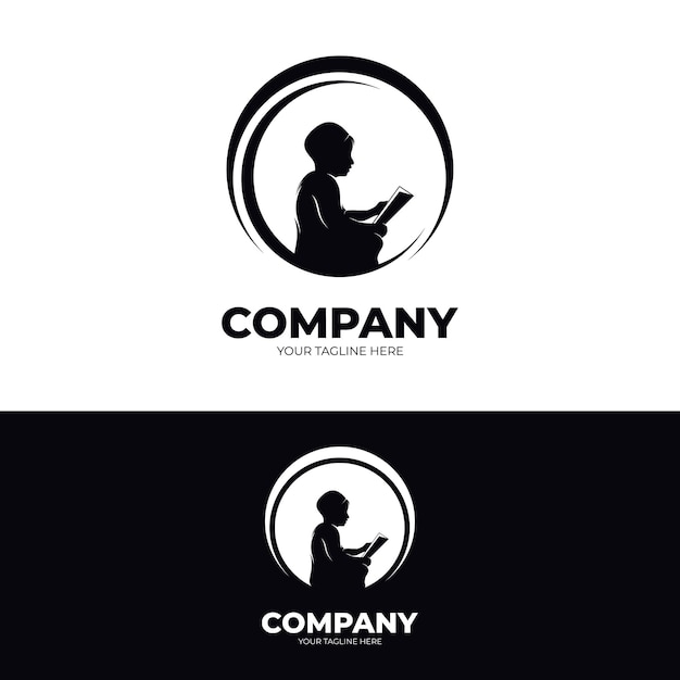 Little kids read logo design inspiration