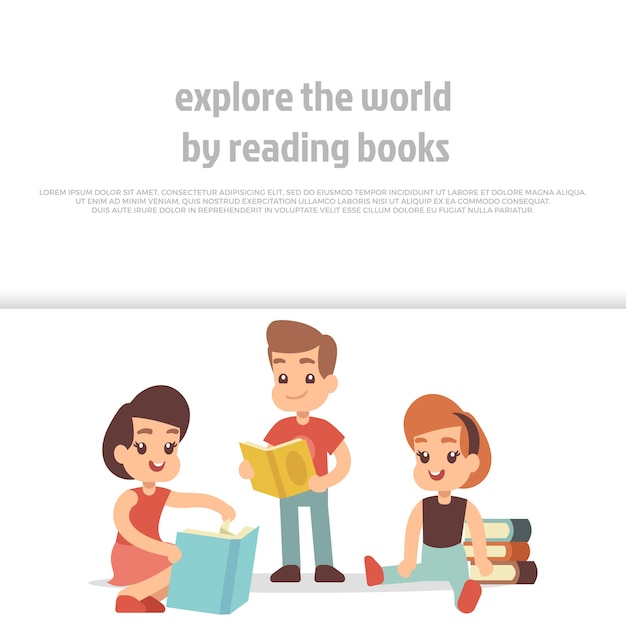 Little kids reading books