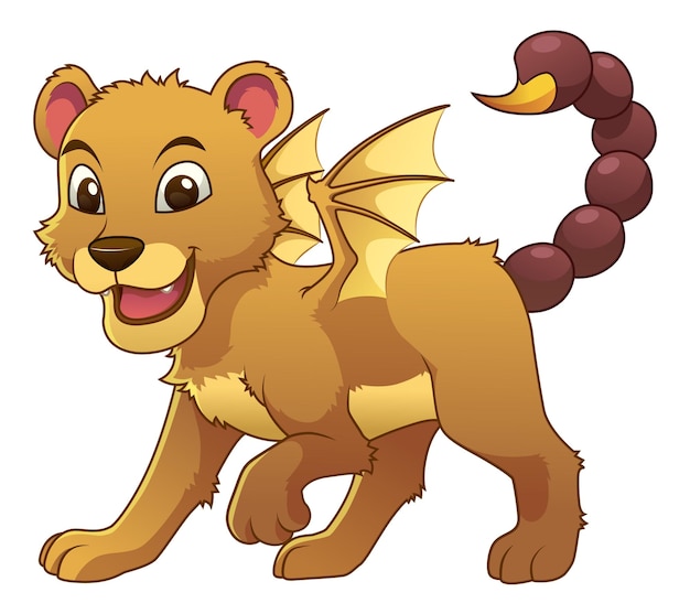 Little Manticore Cartoon Illustration