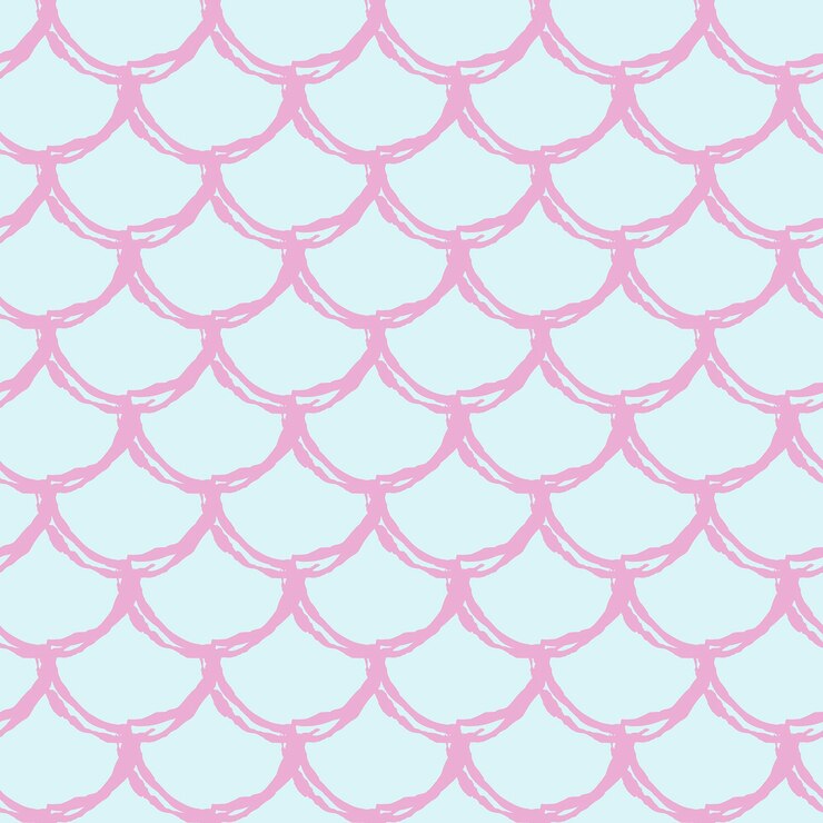 Vector little mermaid seamless pattern fish skin texture tillable background for girl fabric textile design wrapping paper swimwear or wallpaper blue little mermaid background with fish scale