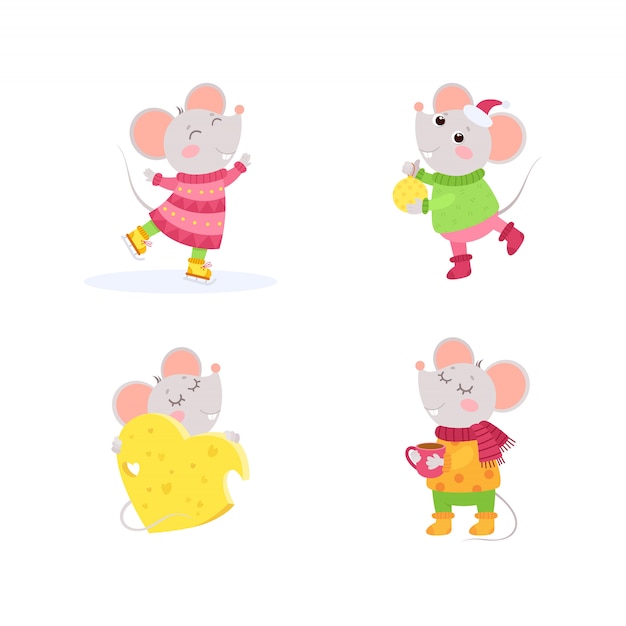 Little mice winter characters