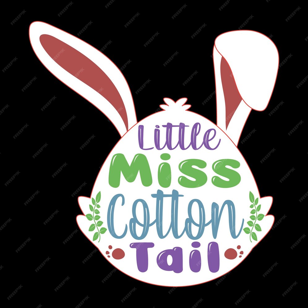 Premium Vector | Little Miss Cotton Tail Easter T-shirt Design vector