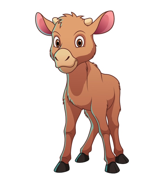 Vector little moose cartoon animal illustration