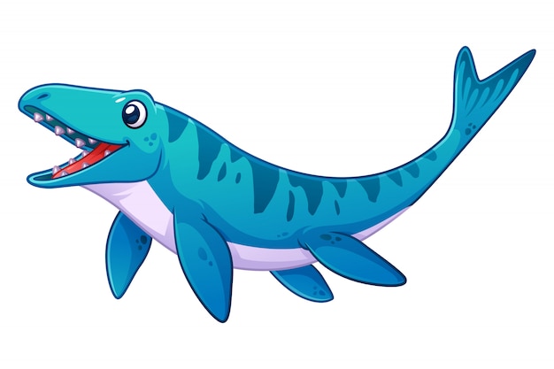 Little Mosasaurus Cartoon Illustration