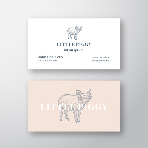 Little piggy abstract feminine sign or logo